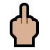 🖕🏼 middle finger: medium-light skin tone display on Windows